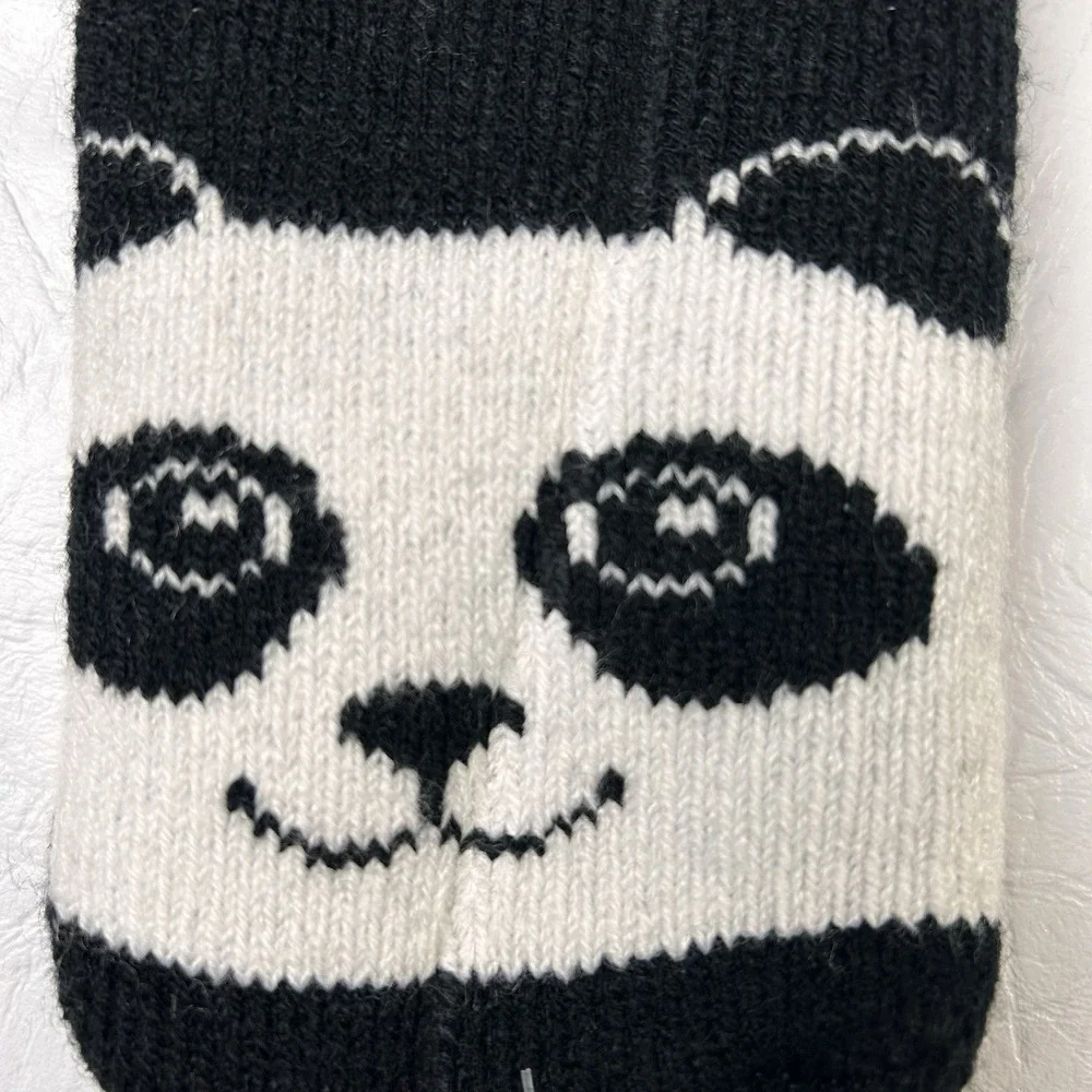 Treehouse Knits New 2 Pair Fleece Lined Slipper Socks No-Slip Grippers Fox Panda